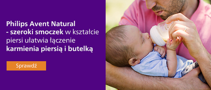 Philips Avent Natural - szeroki smoczek w kształcie piersi ułatwia łączenie karmienia piersią i butelką (zdjęcie taty karmiącego butelką)