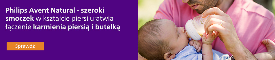 Philips Avent Natural - szeroki smoczek w kształcie piersi ułatwia łączenie karmienia piersią i butelką (zdjęcie taty karmiącego butelką)